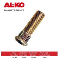 ALKO Wheel Stud 1/2" UNF Short Knurl Zinc Plated PACK OF 10